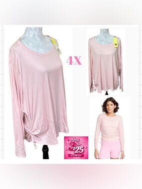 Athletic side cinched long sleeve soft ribbed stretch material All in Mo…